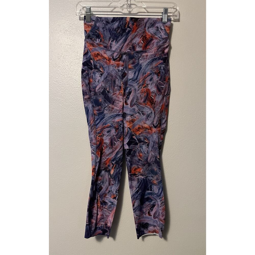 Lululemon Base Pace HR Crop 23” Brushed Nulux High Rise Size 4 Purple Multicolor
